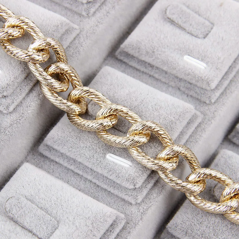 Металлическая текстурированная цепочка из розового золота 1 6x2.7x12x16mm витая