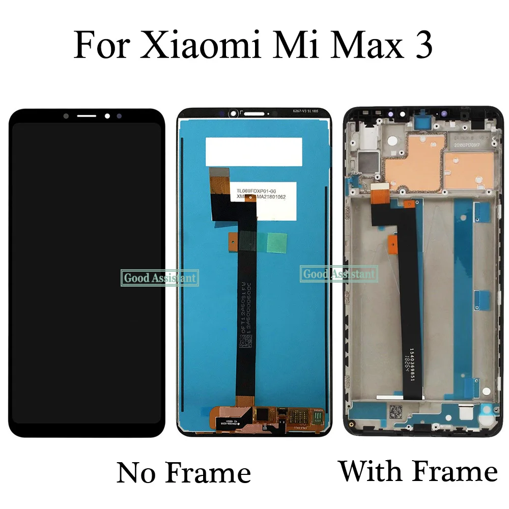 

High Quality NEW White/Black 6.9 inch For Xiaomi Mi Max 3 Max3 LCD Display + Touch Screen Digitizer Assembly Replacement Frame