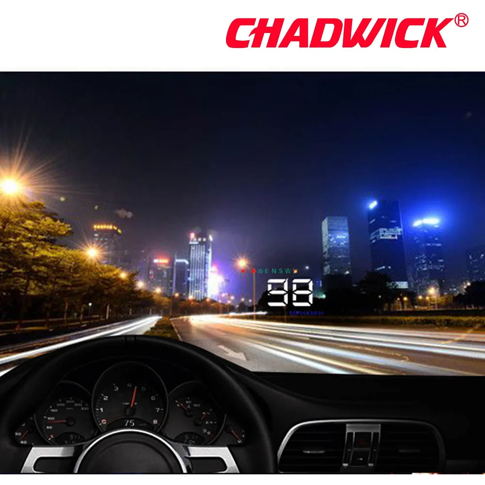 Автомобильный HUD gps измеритель скорости o Head Up дисплей цифровой сигнал о превышении скорости лобовое стекло Projetor Авто навигация CHADWICK A5 все машины