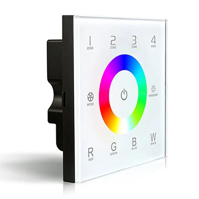 

Wall Mount DC12-24V Touch Panel Full Color Controller for RGBW DMX LED Strip Lighting 16A 192W 384W