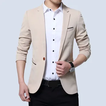 

Men's Casual Slim One Button Suit Blazer Fashion New Stylish Formal Coat Jacket Tops Slim Fitted Male Fashion Blazers