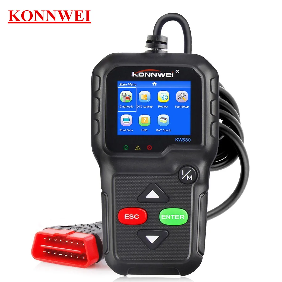 

KONNWEI KW680 OBD2 Code Reader Universal Car Diagnostic Scanner Tool Full OBDII EOBD Color Screen Functions Detector
