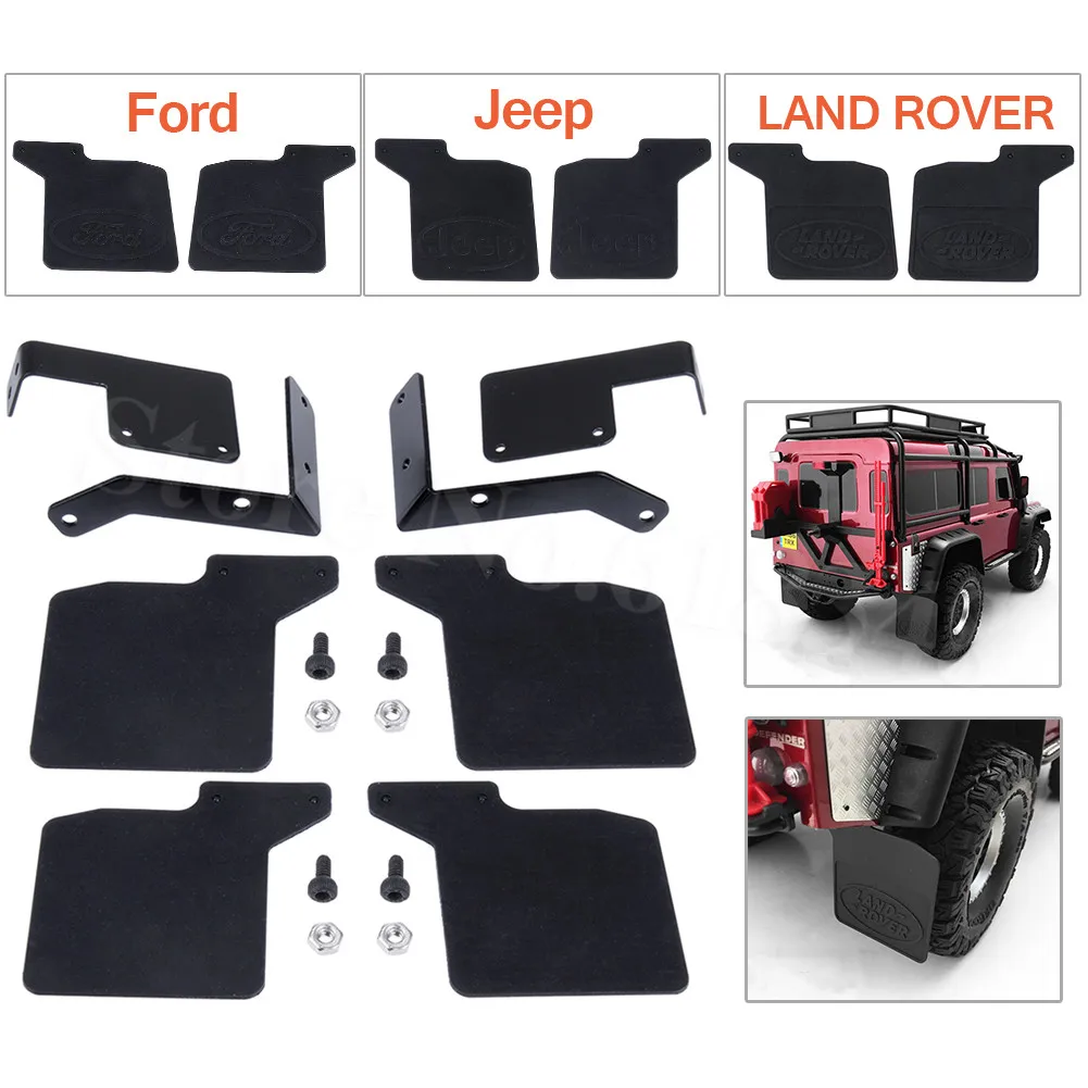 

TRX4 Front & Rear Mud Flaps Rubber Fender Mudguard for 1/10 RC Rock Crawler Truck TRAXXAS TRX-4 D110 Land Rover Jeep Accessories