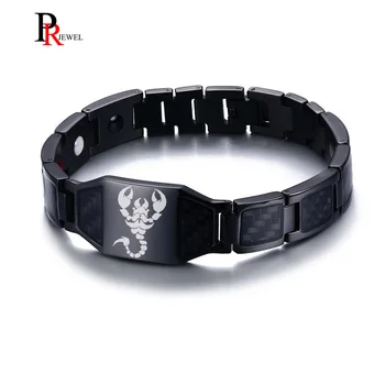

Punk Scorpion Bracelets for Men Carbon Fiber Black Magnetic Therapy Bracelet 8.46" Pain Relief for Arthritis and Carpal Tunnel