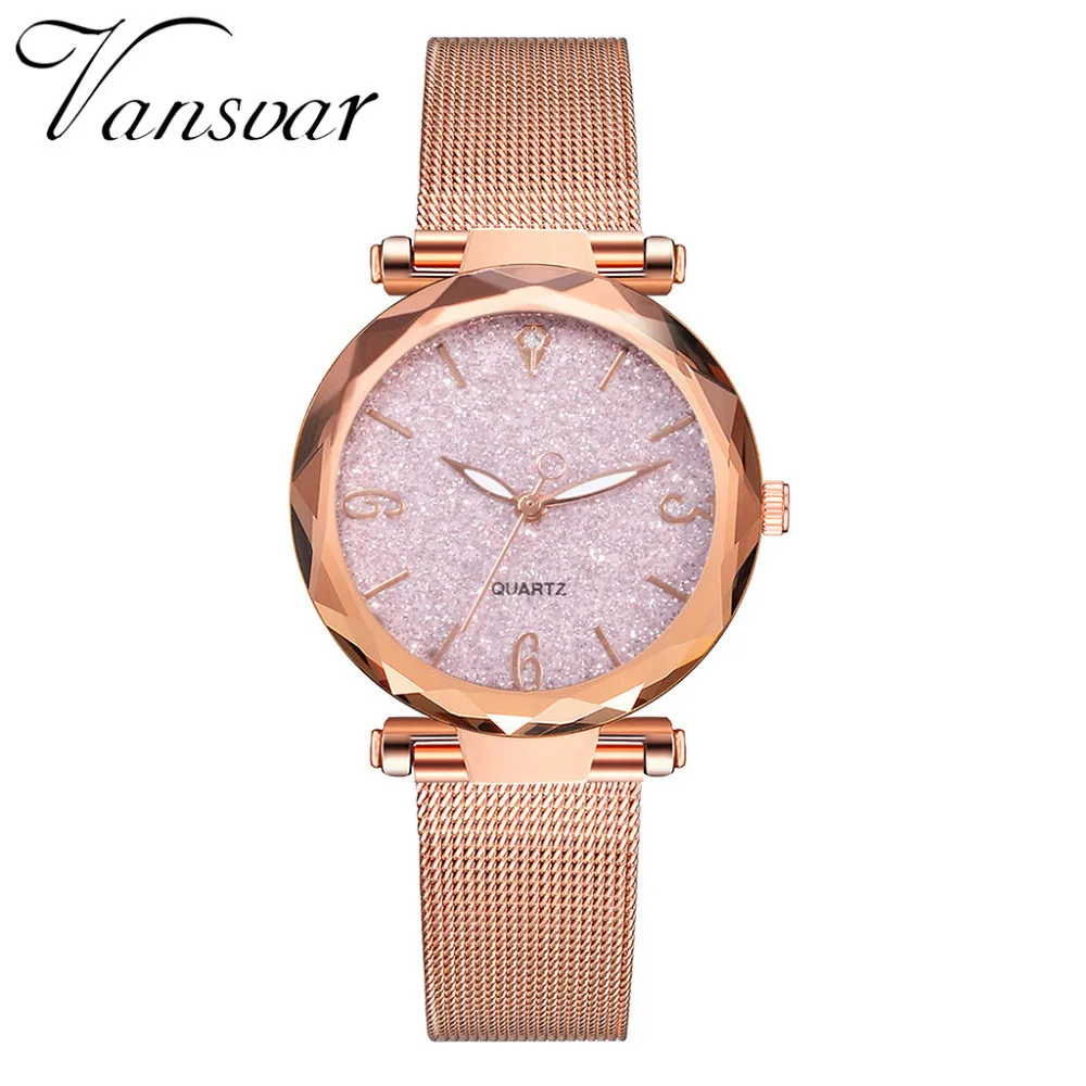

Hot Fashion vansvar Casual Quartz Stainless Steel Band Newv Strap Watch Analog Wrist Watch New 218