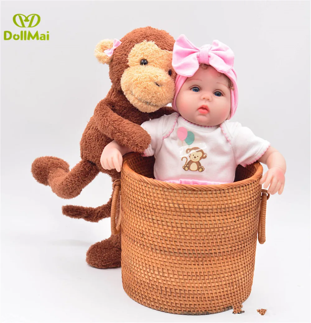 18 &quot40 см Bebes reborn кукла игрушки Мягкие силиконовые Детские куклы с медведем