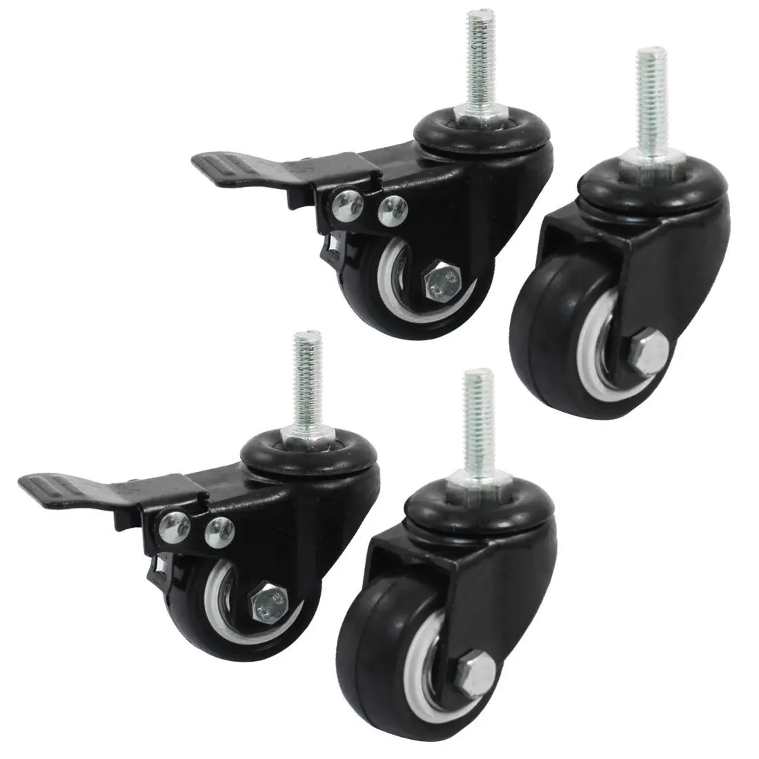 

Shopping Wheel Trolley Brake Swivel Caster, 1.5-Inch, Black, 4-Piece