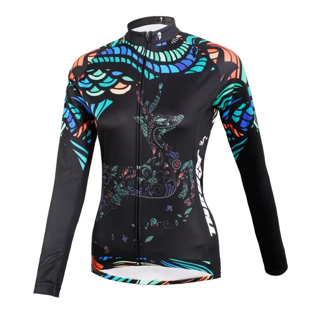 Women Cycling Jersey Breathable Long Sleeve Jersey Bicycle MTB Bike ...