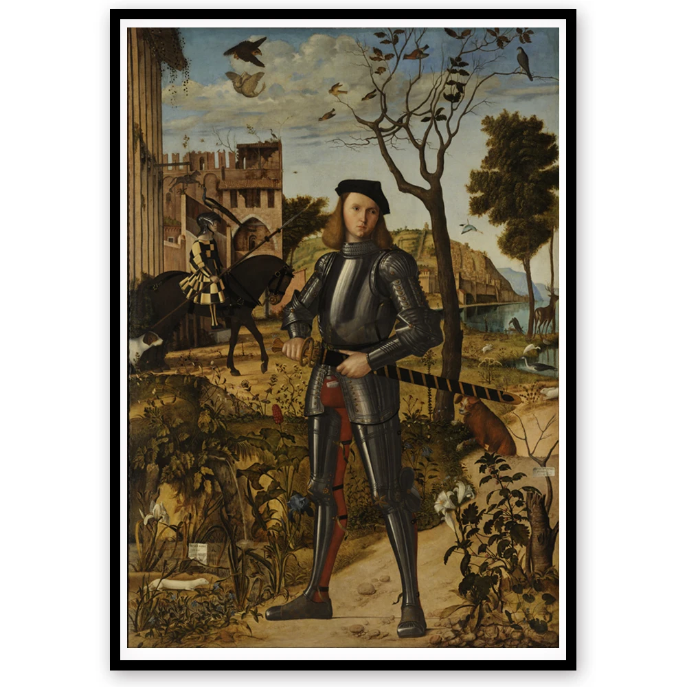 Canvas Art Print Young Knight in a Landscape by Vittore Carpaccio World
