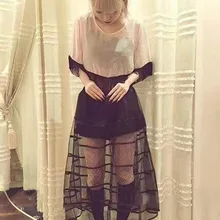 Ограниченная поставка японская Двухслойная юбка шорты прозрачная юбка из органзы длинная юбка с внутренними шортами