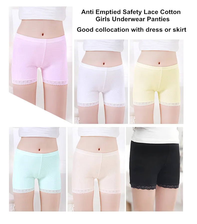 Anti Emptied Safety Lace Cotton Girls Underwear Panties 1-2