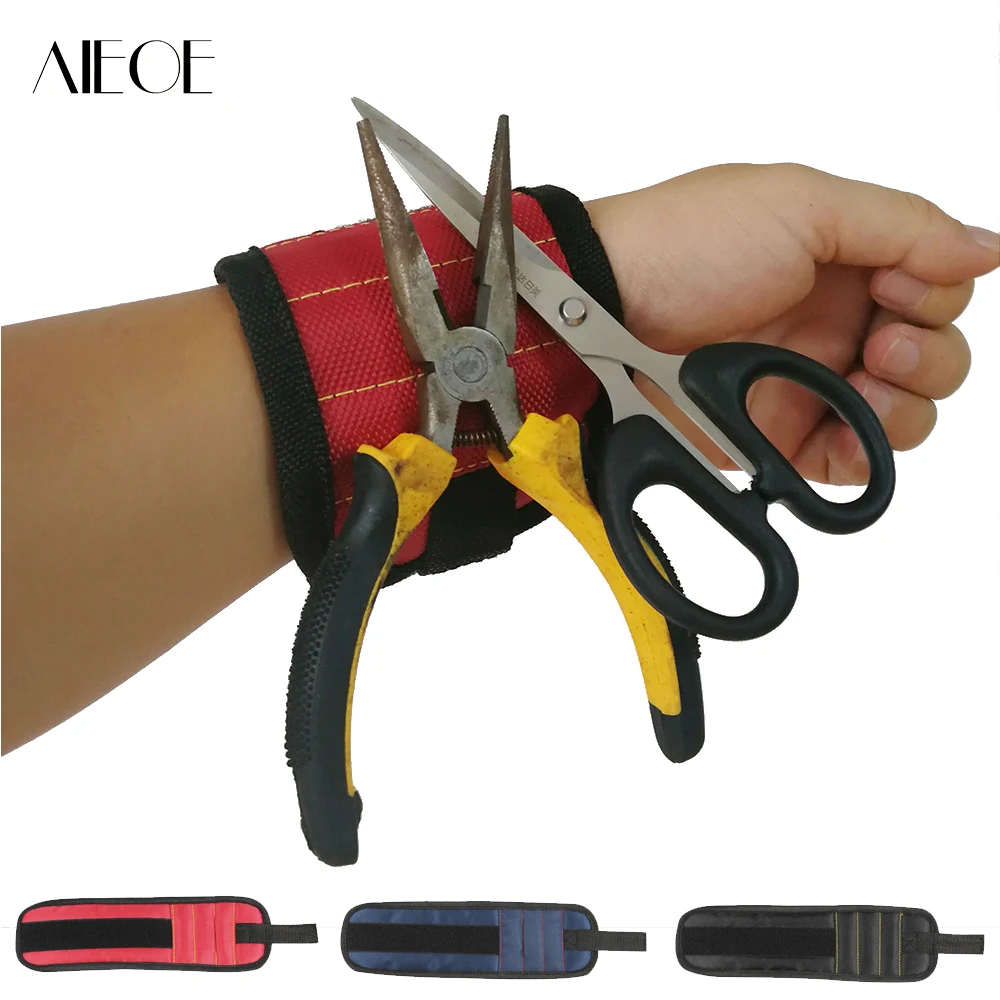 Oxford Magnetic Wristband Adjustable Wrist Support Bands For Screws Nails Nuts Bolts Drill Bit Holder Tool Belt CLH 2 PCS Megnet |