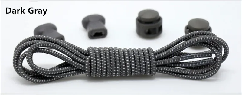Dark Gray Цветные эластичные шнурки для обуви 100 см, удобные цветные эластичные силиконовые шнурки для обуви, шнурки для кроссовок - Цвет: Dark Gray