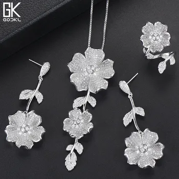 

GODKI Luxury Necklace Earring Sets Cubic Zircon Crystal CZ Jewelry Set For Women Wedding Indian Dubai Bridal Jewelry Set