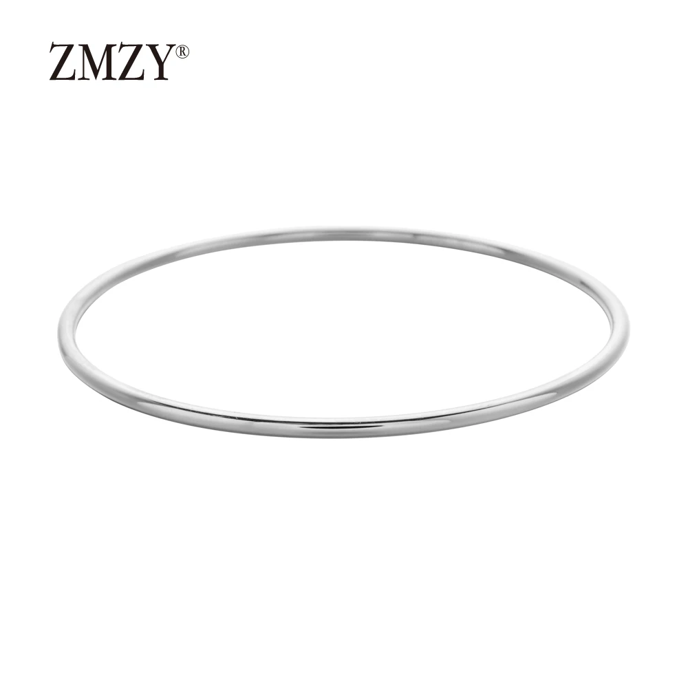 ZMZY Stainless Steel Classic Round Single Circle Bangle Simple Closed Thin Wire Charm Bracelets for Women Jewelry Gift - Image 5