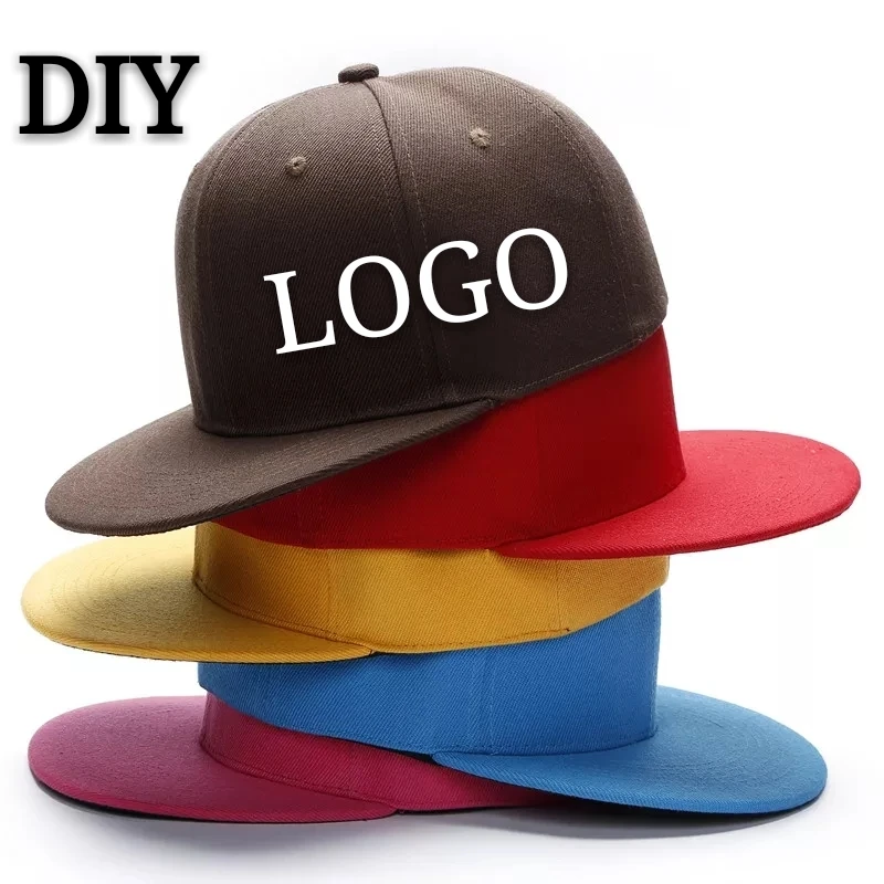 

Custom Baseball Cap DIY Logo Flat Cap Hip-hop Child&Adult Printing Embroidery Brand Sport Bucket Hat High-quality Snapback