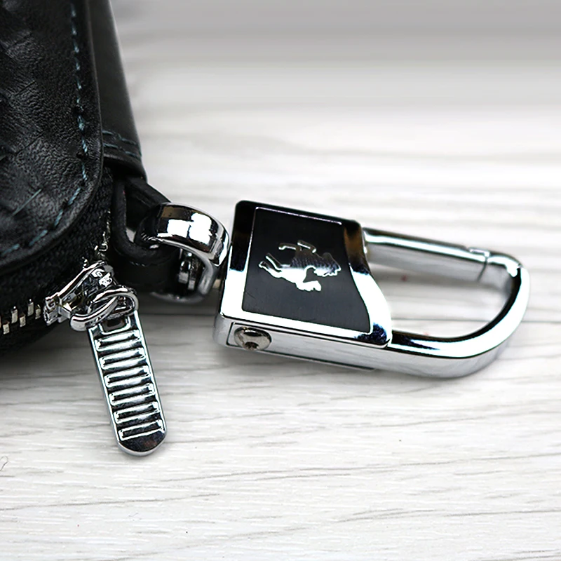 Genuine Cow Leather Women & Men Car Key Case Wallet Hand Woven Key Bag Housekeeper For Ferrari Black Original F40 F430 F12 Genuine Cow Leather Women & Men Car Key Case Wallet Hand Woven Key Bag Housekeeper For Ferrari Black Original F40 F430 F12