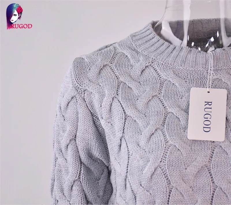 RUGOD женские новые весенние однотонные вязаные свитера пуловеры женские топы джемпер с длинным рукавом свитер Pull Femme Повседневный свитер
