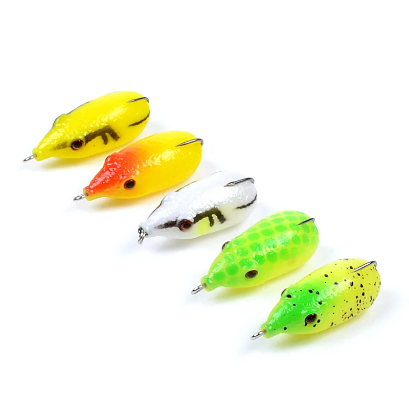

luya fishing lure 5cm/5.4g Thunder frog The bionic plastic frog bait Outdoors fishing Artificial bait Triple hook crank bait