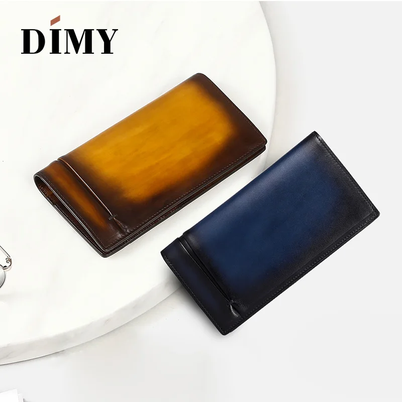 Dimy винтажные мужские кошельки кожаный держатель для карт лаконичная сумка денег