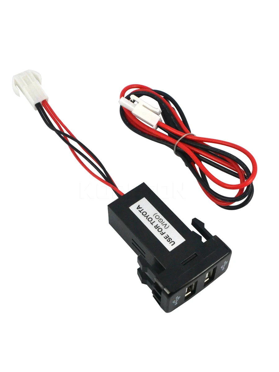 Kebidu 12V~ 24V до 5 V/2.1A устройство для автомобиля с двумя портами USB Зарядное устройство 2-Порты и разъёмы USB 2,0 для автомобиля, мотоцикла, Мощность преобразователь для TOYOTA Newes