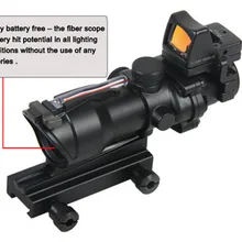 Новые тактические 4x32 в стиле ACOG w/Mini Red Dot Scope с реальными красные оптоволоконные