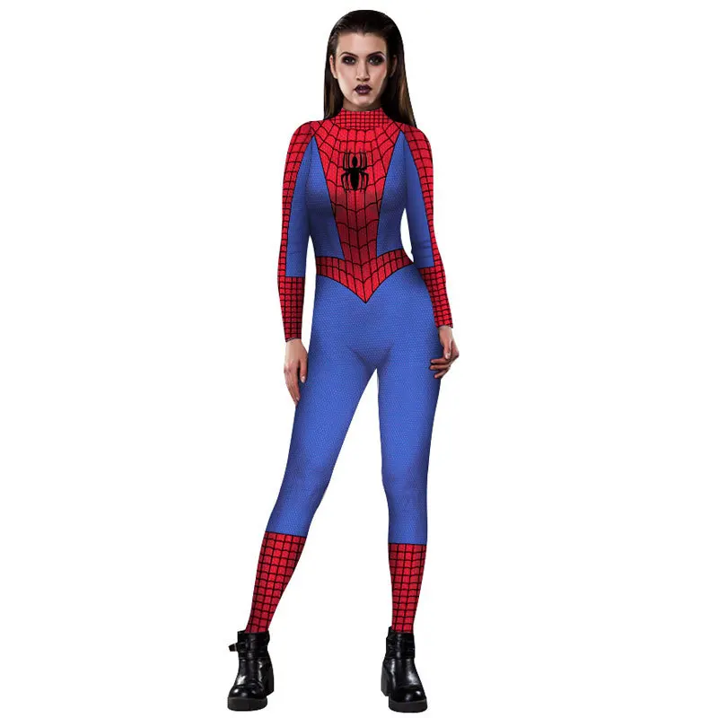 Костюм Человека-паука, костюм героя, сексуальные костюмы для косплея, костюм паука на Хэллоуин, женский костюм, нарядное платье