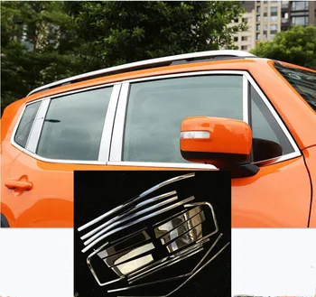 

High quality For Jeep Renegade 2017 2018 2019 Car styling stainless steel glass window garnish pillar middle column trim 20pcs
