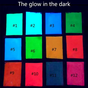 

12 Colors Fashion Super Bright Glow in the Dark Powder Glow Luminous Pigment Fluorescent Powder Brightly Colored Powder 10g/bag