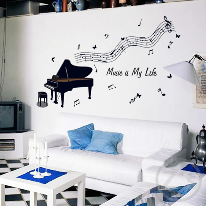 Наклейка на стену для пианино 67*120 см|wall sticker|wall sticker musicstickers music |