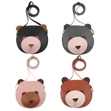 Милая форма медведя из мультфильма сумки для девочек PU кожаная сумка на плечо брендовая дизайнерская мини-сумка через плечо для маленьких девочек Детская сумка-мессенджер