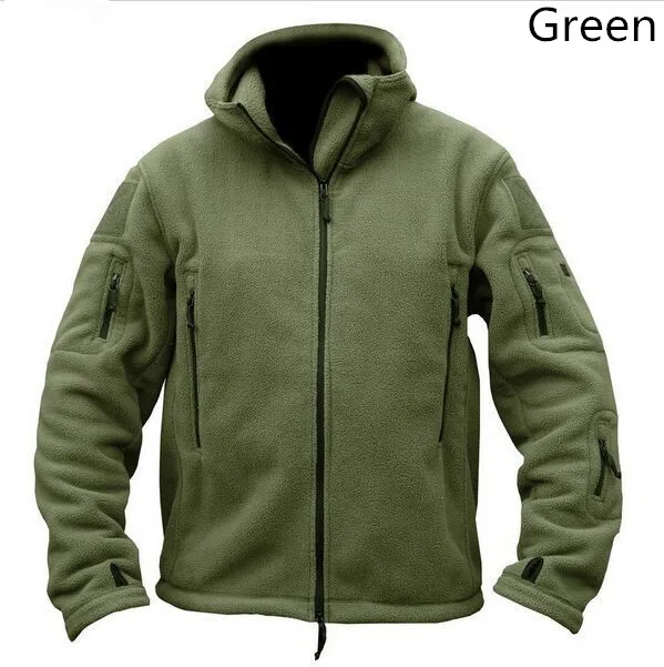 Лидер продаж тактическая уличная флисовая куртка мужская термальная Спортивная Военная армейская куртка для фитнеса охотничья походная спортивная куртка с капюшоном - Цвет: Green