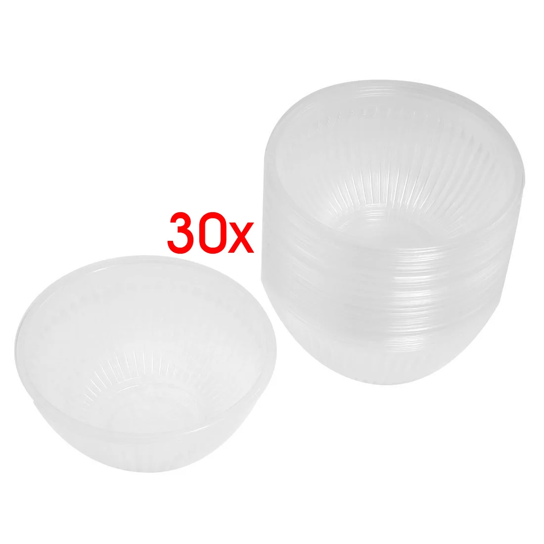 New 30 Pcs 4.1" Diameter Clear Plastic Disposable Rice Bowlin Bowls