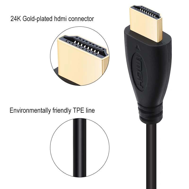 Shuliancable-cable HDMI de alta velocidad, conector macho-Macho chapado en oro, 1m, 1,5 m, 2m, 3m, 5m, para TV HD, XBOX, PS3, ordenador