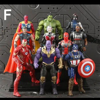 

10pcs The Avengers 4 Endgame Figuras Vision + Ant-Man +Thor+ Winter Soldier Thanos Ironman Spiderman Hulk Falcon Captain America