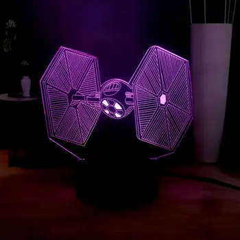 

2019 HOT TIE Fighter 3D Visual Lamp STAR WARS RGB Multicolor USB Remote Touch LED Night Light Child Bedroom Lamp Christmas Gift