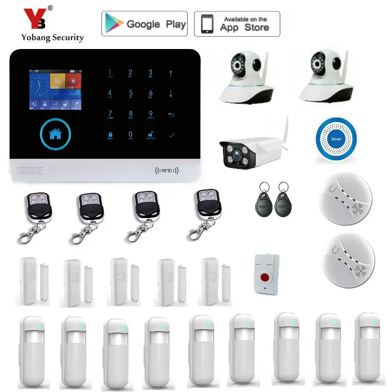 

Yobang Security WIFI Gsm Touch Keypad Alarm System WIFI+GSM Wifi Automation GSM Alarm System Home Protection WIFI GSM Alarm
