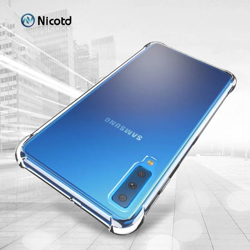Для samsung Galaxy A7 чехол Ультратонкий прозрачный ТПУ силиконовый чехол для samsung A6 A7 A8 A9 A50 A30 чехол для задней панели телефона