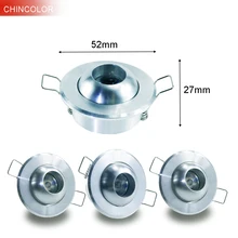 10 шт. Светодиодный точечный светильник для шкафа, светодиодный потолочный светильник, мини Точечный светильник, лампа 1 Вт, 3 Вт, 4000-6000 К, AC85-265V, алюминиевый корпус 52*27 мм