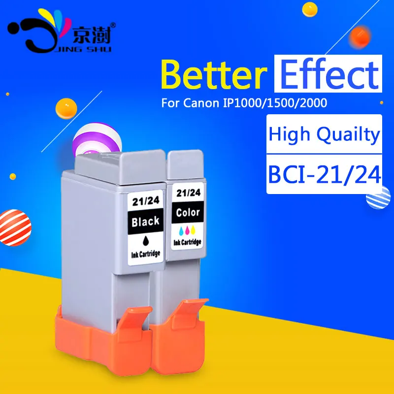 2 комплекта BCI 21/24 21 24 чернильный картридж для canon PIXMA iP1000 iP1500 iP2000 MP110 MP130 S200 S300