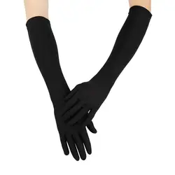Модные черно-белые перчатки на весь палец женские локти варежки для ночного клуба Pole Dance Fun длинные перчатки женские сексуальные Guantes Mujer # N8