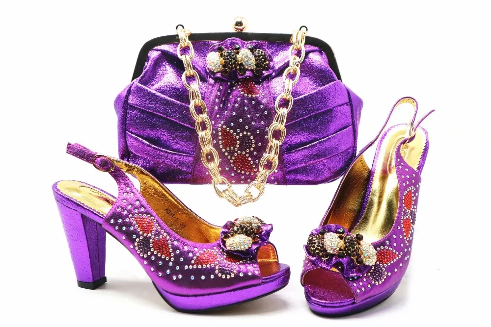 purple shoes and bag