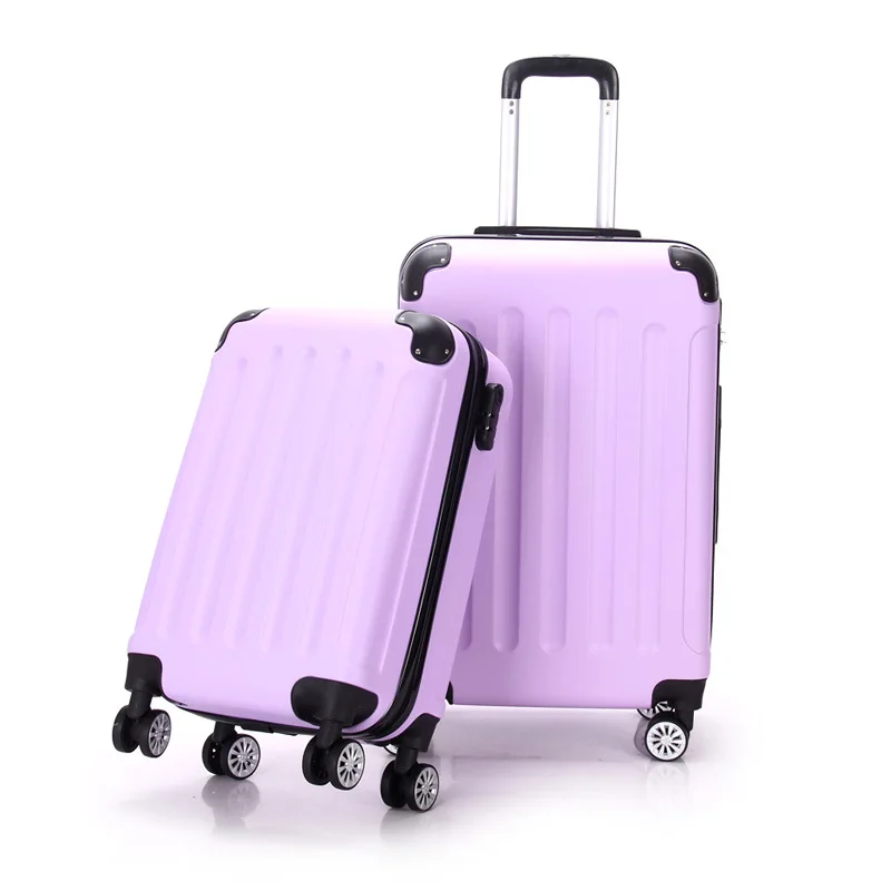 Чехол чехол на колесиках, сумка для багажа на колесиках, чехол для костюма с колесиком, дорожная коробка, универсальный чехол на колесиках из АБС-пластика - Цвет: purple