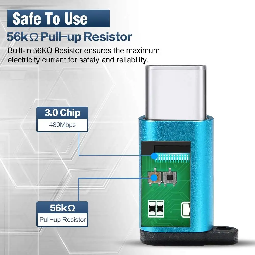 Адаптер Tongdaytech Type C с разъемом Usb Male Micro Female USB 3 0 OTG для синхронизации данных и