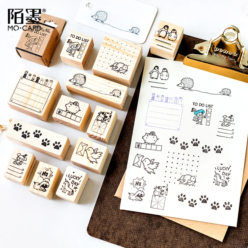 

cartoon animal cat unicorn wood stamp DIY craft wooden rubber stamps for scrapbooking stationery scrapbooking standard stamp