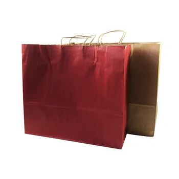 

10pcs/lot Multifuntion Solid Color Kraft Paper Bags With Handle 44*40*14cm Gift Wedding Birthday Party Holiday Gift Package Bag