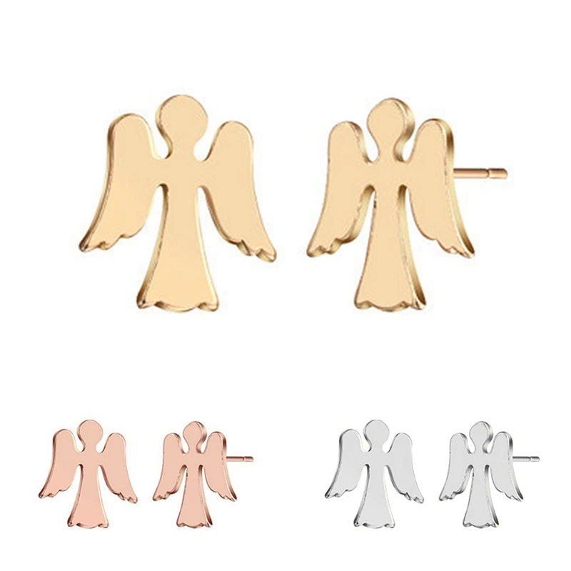 

New Fashion Gold Silver Original Personality Little Angel Stud Earrings For Women's Ear Studs Party Jewelry Earrings