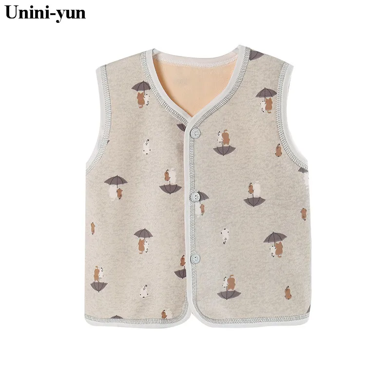 Unini-yun/Коллекция года, весенне-осенне-зимние детские жилеты для малышей милые хлопковые свитера с рисунком Одежда для девочек жилет для маленьких девочек, топы