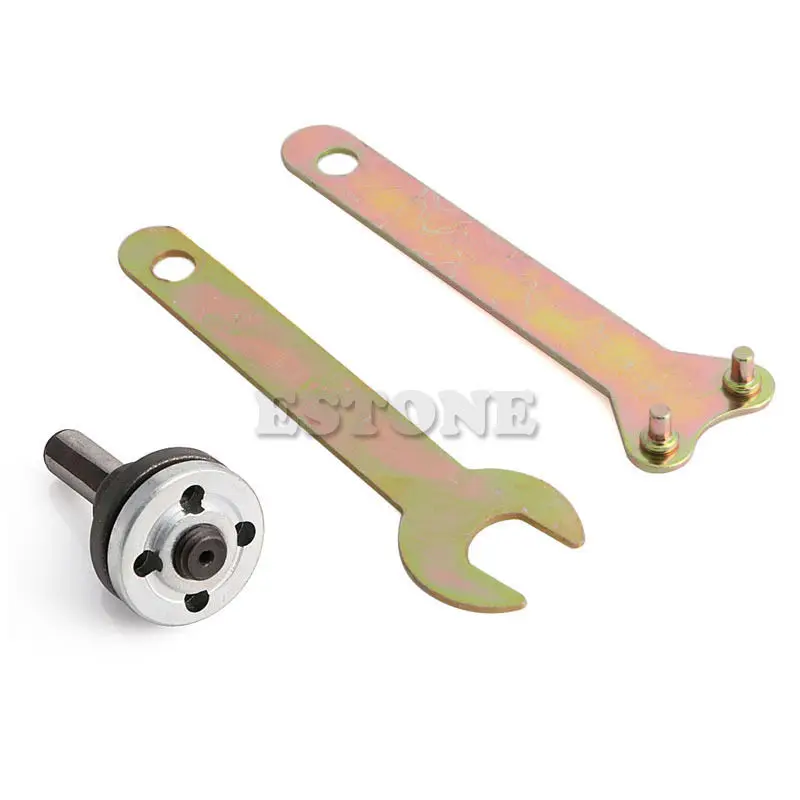 

M10/16mm Hole Drill Angle Grinder Mandrel Adapter Disc Holder Spanner Kit Set