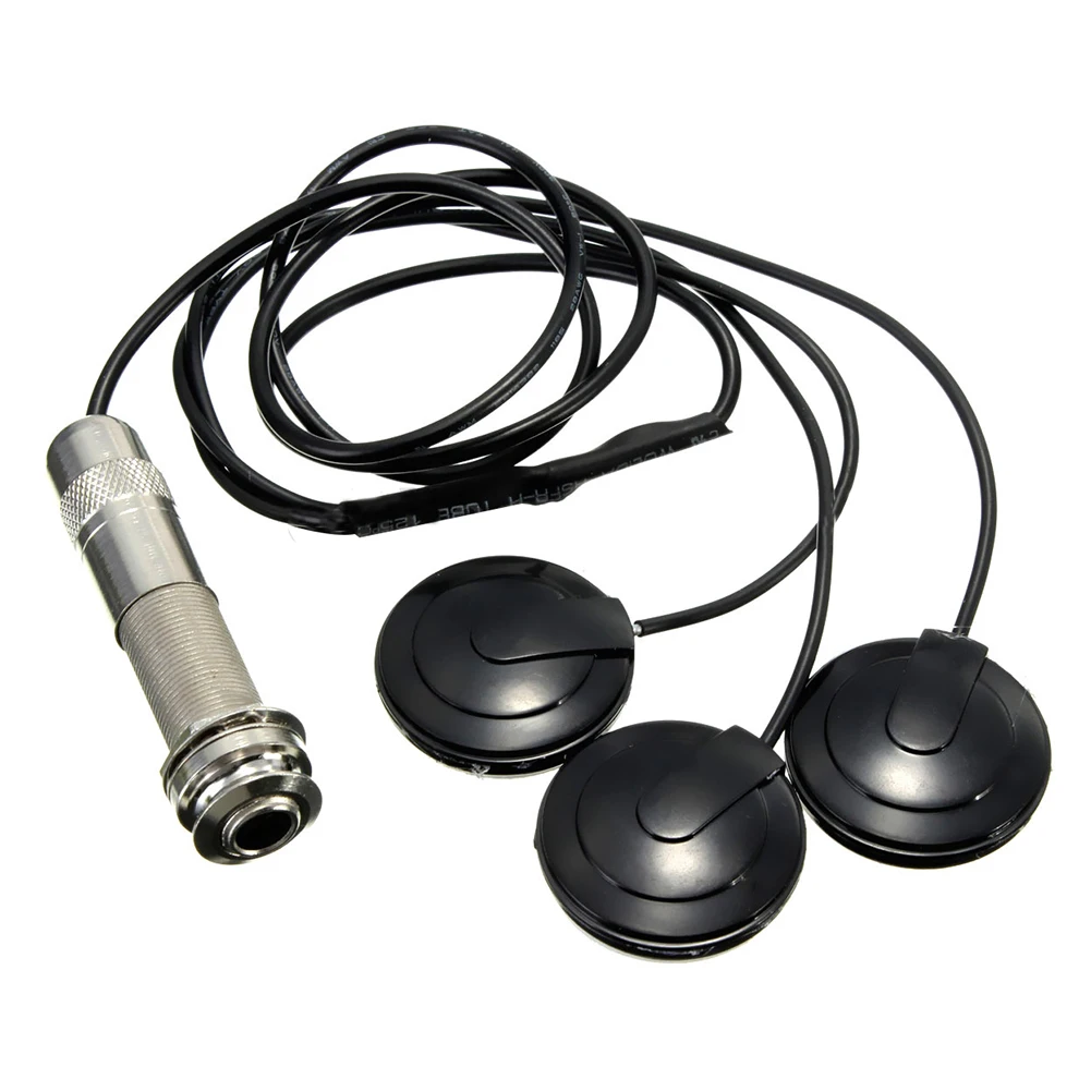

New Universal Pickup Piezo 3 Transducer 6.35mm For Acoustic Guitar Ukulele Mandolin